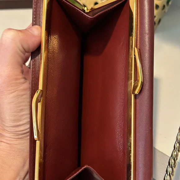 Cartier Must de Cartier Tri-fold Long Wallet Clasp Wallet & Crossbody Gold Chain - Picture 6 of 10